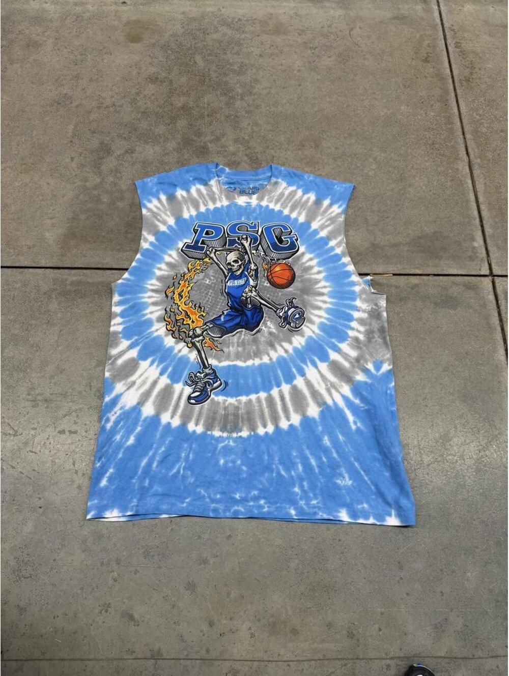 vintage grateful dead liquid blue psg elite basketball tank top size large